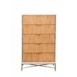 Pemberly Row Wood 5 Drawer Chest in White Mahogany with Gold Details