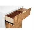 Pemberly Row Wood 5 Drawer Chest in White Mahogany with Gold Details