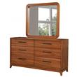Pemberly Row Mahogany Wood Bedroom Mirror in Honey Maple Finish