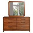 Pemberly Row Mahogany Wood Bedroom Mirror in Honey Maple Finish