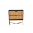 Pemberly Row Larsen 2 Drawer Nightstand in Black Finish with Gold Accents