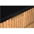 Pemberly Row Larsen 2 Drawer Nightstand in Black Finish with Gold Accents