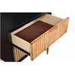 Pemberly Row Larsen 2 Drawer Nightstand in Black Finish with Gold Accents