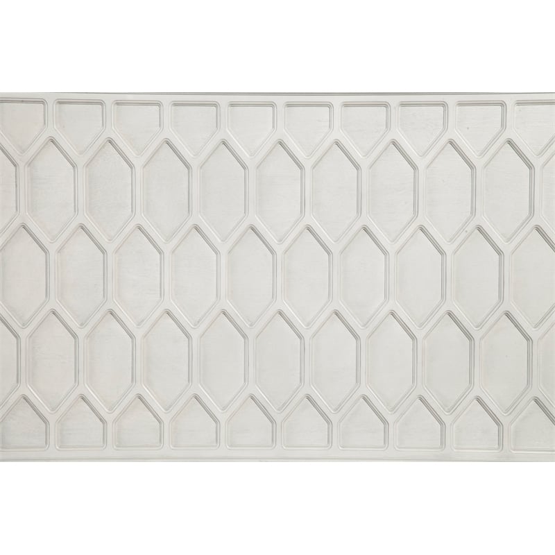 Pemberly Row Denver Standard King Wood Bed in Light Gray with Mahogany Design