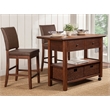 Pemberly Row Caldwell Wood Kitchen Cart in Antique Cappuccino Finish