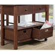 Pemberly Row Caldwell Wood Kitchen Cart in Antique Cappuccino Finish