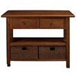 Pemberly Row Caldwell Wood Kitchen Cart in Antique Cappuccino Finish