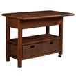 Pemberly Row Caldwell Wood Kitchen Cart in Antique Cappuccino Finish