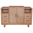 Pemberly Row Solid Pine Sideboard in Natural Finish with 4 Drawers