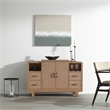 Pemberly Row Solid Pine Sideboard in Natural Finish with 4 Drawers