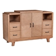 Pemberly Row Solid Pine Sideboard in Natural Finish with 4 Drawers