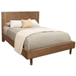 Pemberly Row Eaton King Wood Platform Bed with Mahogany Veneer in Sand Beige