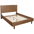 Pemberly Row Eaton King Wood Platform Bed with Mahogany Veneer in Sand Beige