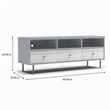 Pemberly Row Saige Wood TV Console with 3 Drawers in Weathered White Gray