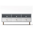Pemberly Row Saige Wood TV Console with 3 Drawers in Weathered White Gray