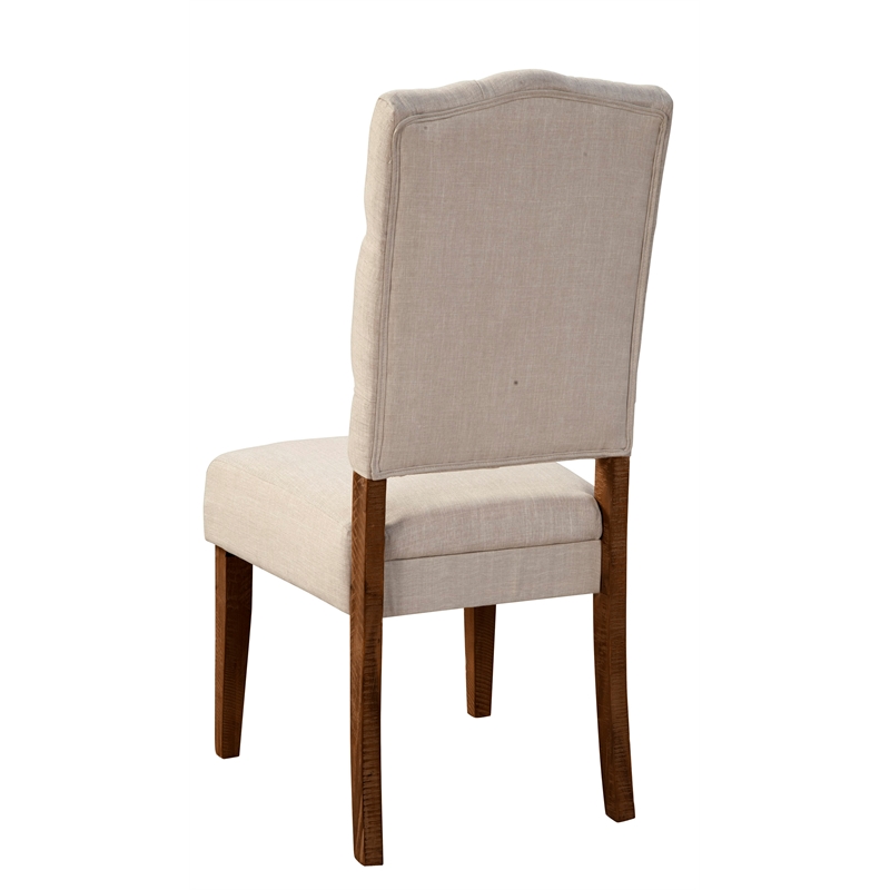 Pemberly Row Newberry Set of 2 Acacia Wood Side Chairs in Medium Brown