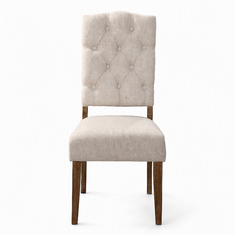 Pemberly Row Newberry Set of 2 Acacia Wood Side Chairs in Medium Brown