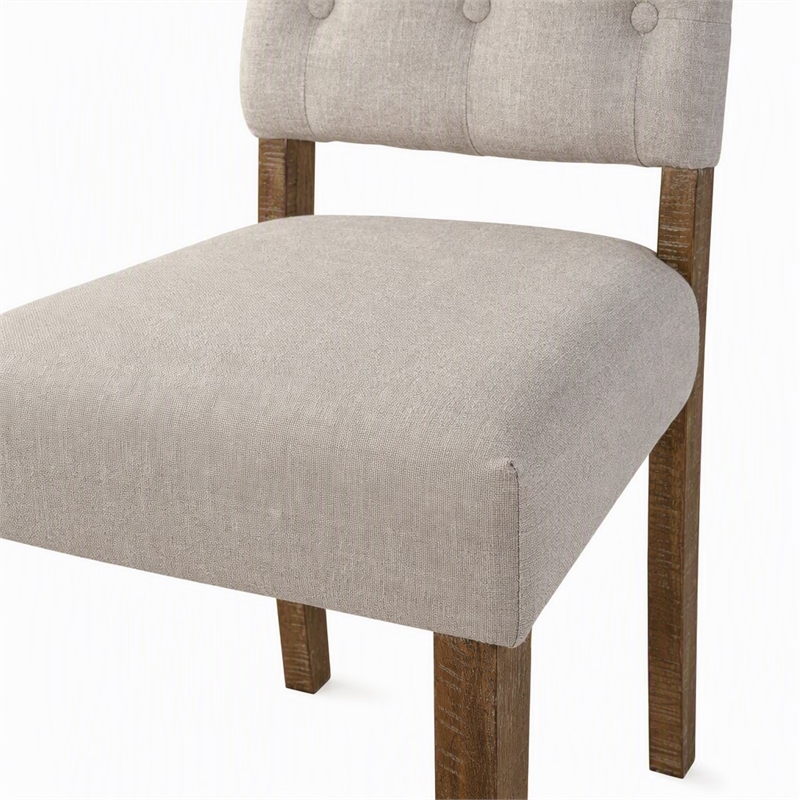 Pemberly Row Newberry Set of 2 Acacia Wood Side Chairs in Medium Brown