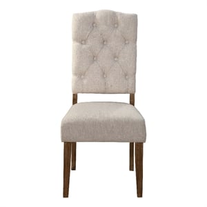 Pemberly Row Newberry Set of 2 Acacia Wood Side Chairs in Medium Brown