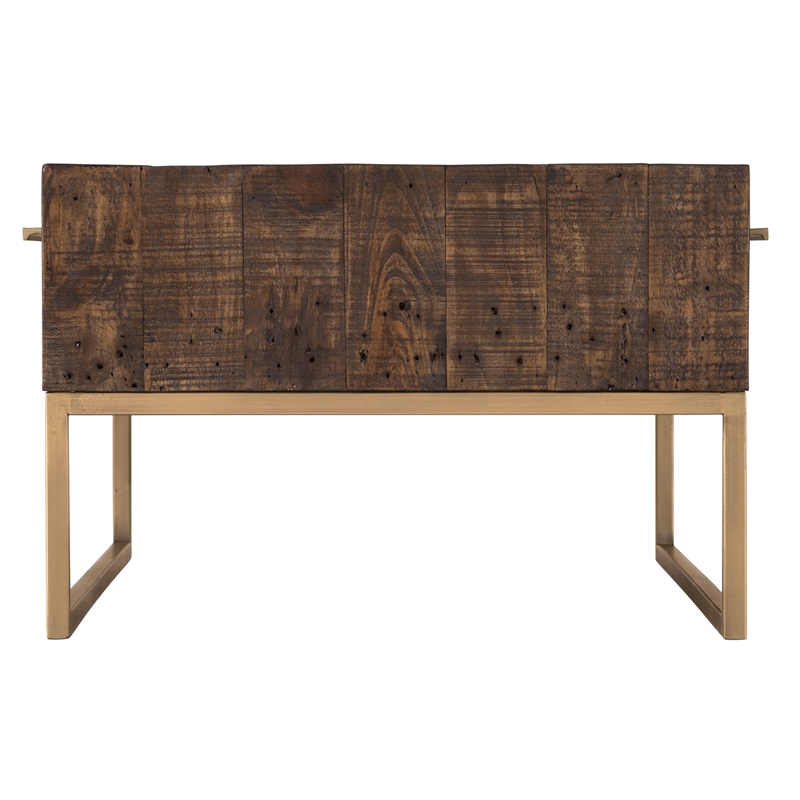 Pemberly Row Coffee Table in Reclaimed Pine Wood Smokey Taupe Finish