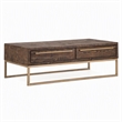 Pemberly Row Coffee Table in Reclaimed Pine Wood Smokey Taupe Finish