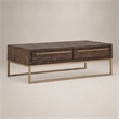 Pemberly Row Coffee Table in Reclaimed Pine Wood Smokey Taupe Finish