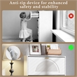 Pemberly Row Modern Fluted Shoe Cabinet with Flip Drawers in White