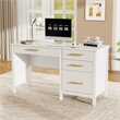 Pemberly Row 53.5 in Executive Desk with 4 Drawers and File Storage