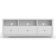 Pemberly Row Stapleton TV Console in Mahogany Wood White Finish