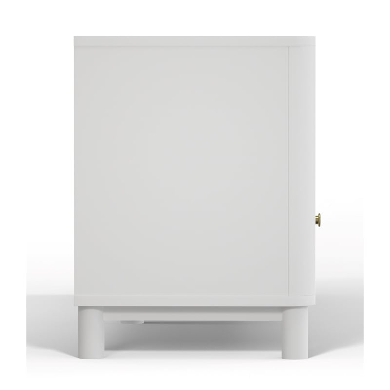 Pemberly Row Stapleton TV Console in Mahogany Wood White Finish