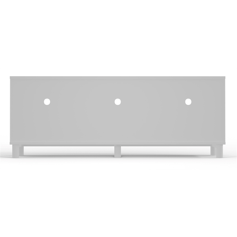 Pemberly Row Stapleton TV Console in Mahogany Wood White Finish