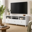 Pemberly Row Stapleton TV Console in Mahogany Wood White Finish