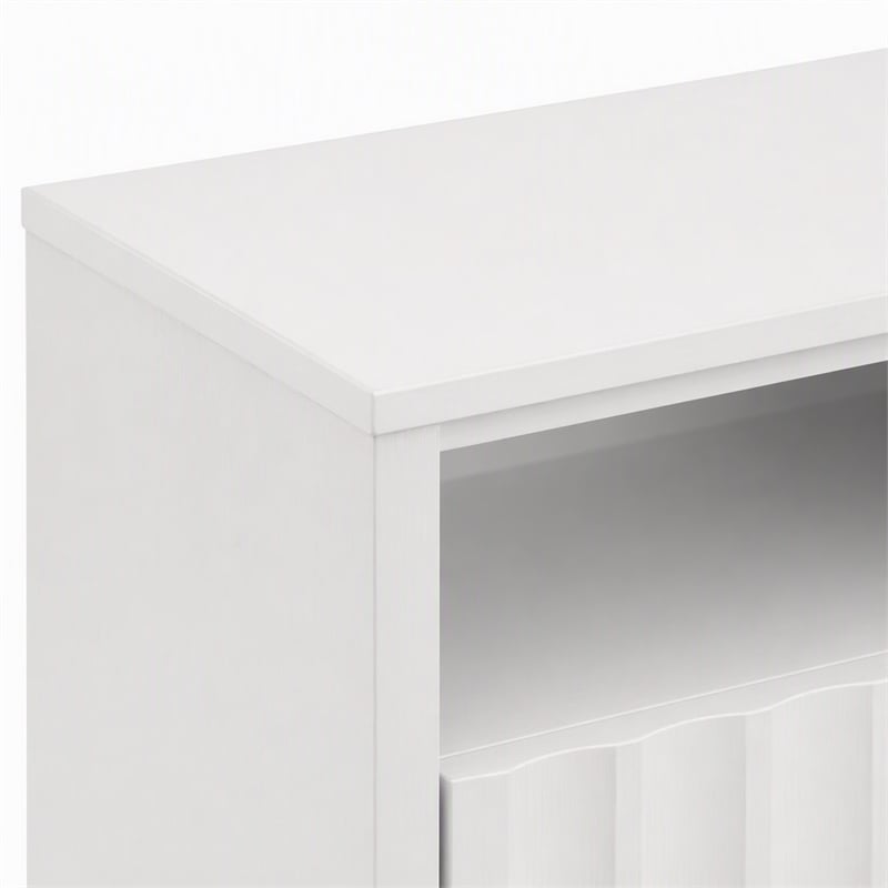 Pemberly Row Stapleton TV Console in Mahogany Wood White Finish