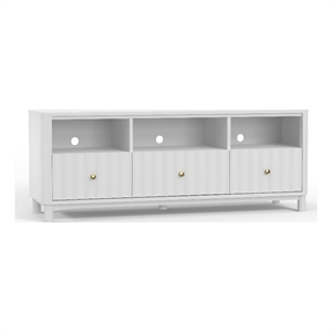 Pemberly Row Stapleton TV Console in Mahogany Wood White Finish