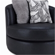 Pemberly Row Swivel Chair in Leather-Look Black Upholstery