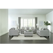 Pemberly Row Padded Ottoman in Soft Gray Microfiber Upholstery