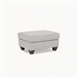 Pemberly Row Padded Ottoman in Soft Gray Microfiber Upholstery