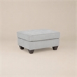 Pemberly Row Padded Ottoman in Soft Gray Microfiber Upholstery