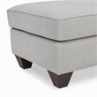 Pemberly Row Padded Ottoman in Soft Gray Microfiber Upholstery