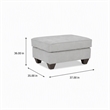 Pemberly Row Padded Ottoman in Soft Gray Microfiber Upholstery