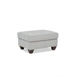 Pemberly Row Padded Ottoman in Soft Gray Microfiber Upholstery