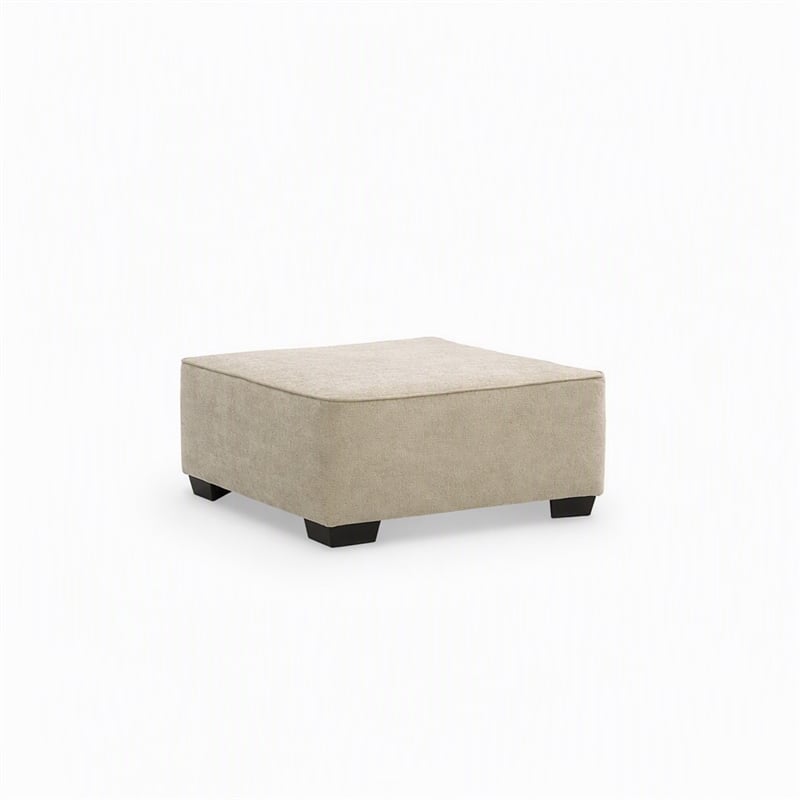 Pemberly Row Cocktail Ottoman in Beige Textured Upholstery