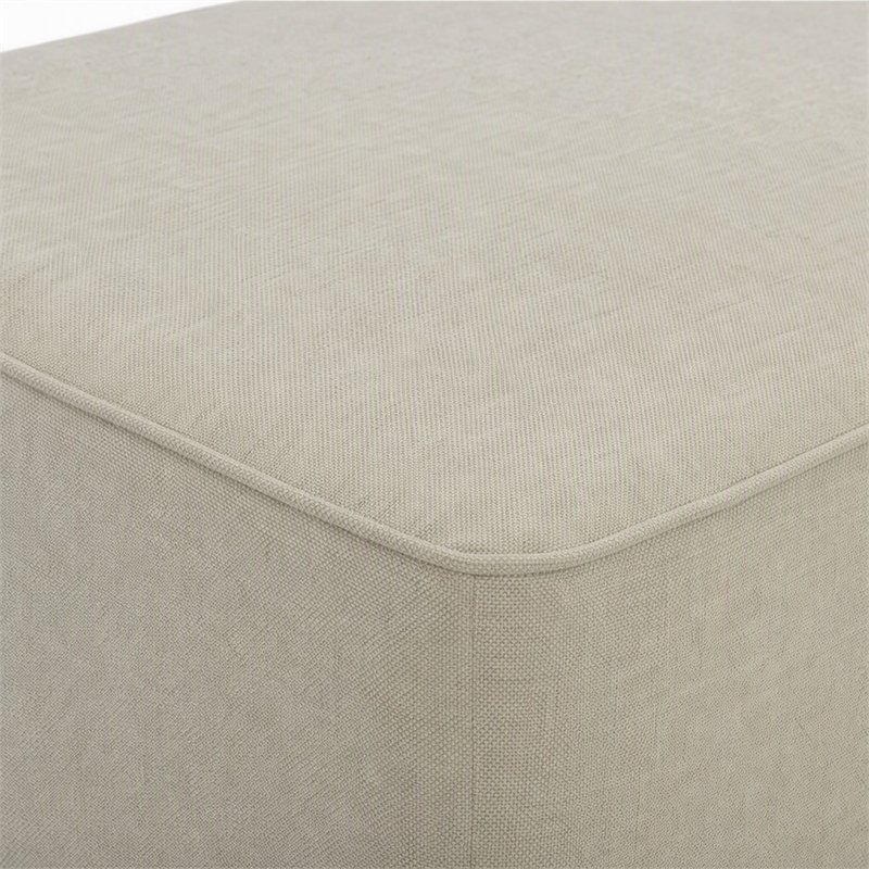 Pemberly Row Cocktail Ottoman in Beige Textured Upholstery