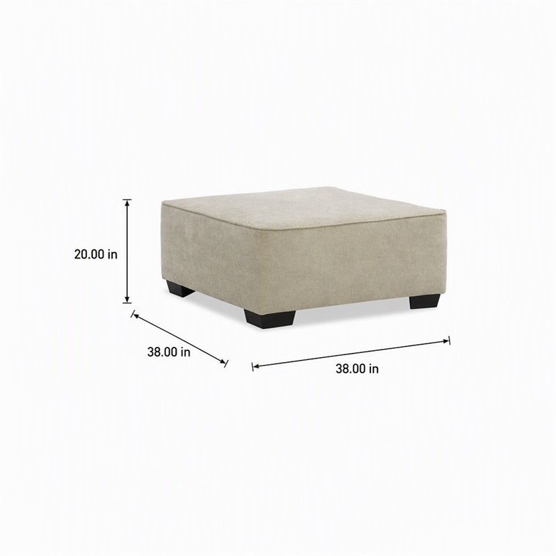 Pemberly Row Cocktail Ottoman in Beige Textured Upholstery