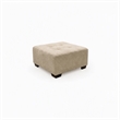 Pemberly Row Ottoman in Neutral Cream Fabric Upholstery