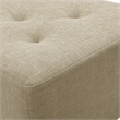 Pemberly Row Ottoman in Neutral Cream Fabric Upholstery