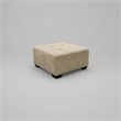 Pemberly Row Ottoman in Neutral Cream Fabric Upholstery