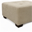 Pemberly Row Ottoman in Neutral Cream Fabric Upholstery