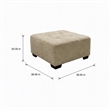 Pemberly Row Ottoman in Neutral Cream Fabric Upholstery