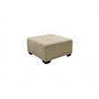 Pemberly Row Ottoman in Neutral Cream Fabric Upholstery